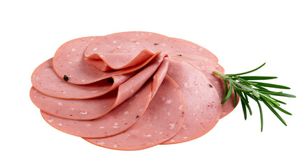 Sliced Bologna Sausage with Rosemary Sprig © Maelle