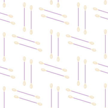 cotton swabs seamless pattern
