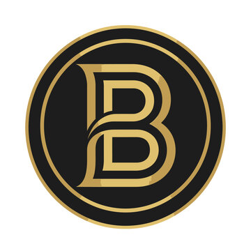 Luxury gold letter B monogram emblem.
