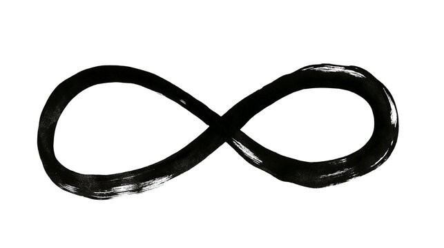 Black ink brush stroke infinity symbol