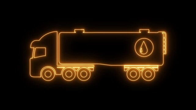 Truck neon icon 4K video animation