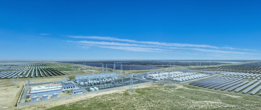 Integrated Solar Power Plant with Battery Storage and Substation in Arid Grassland Region