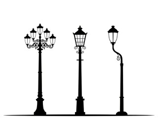 Obraz premium Vintage Street Lamp Post Vector Design Art high resolution picture
