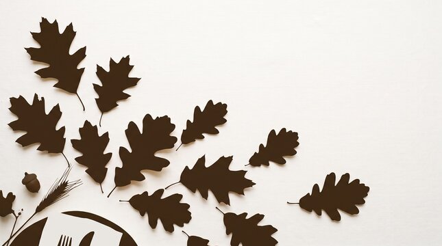 Clean minimalist white background featuring autumn fall season