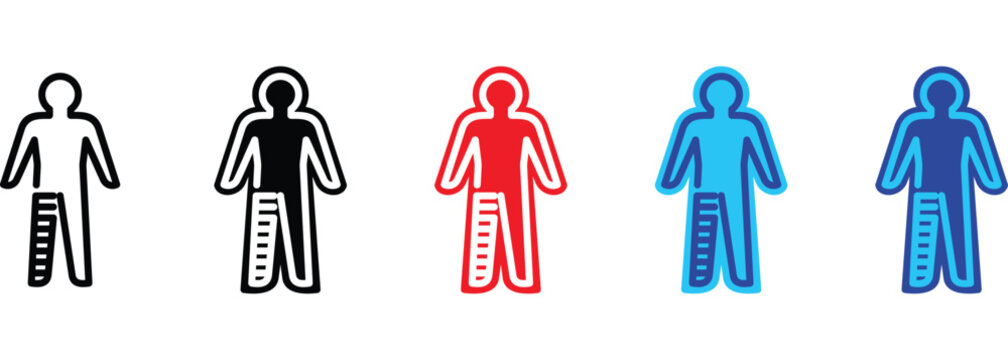 Monoplegia banner web icon line outline color vector illustration