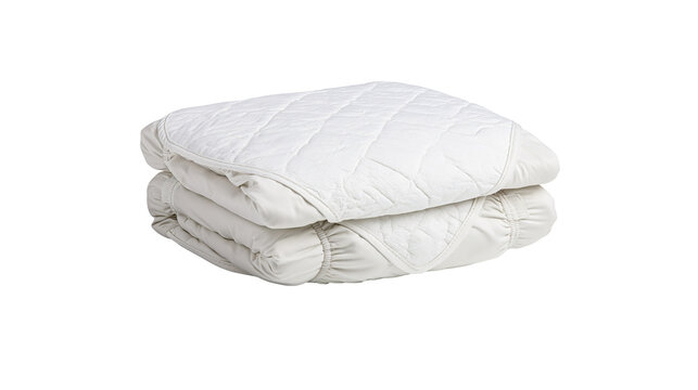 Quilted white mattress protector folded