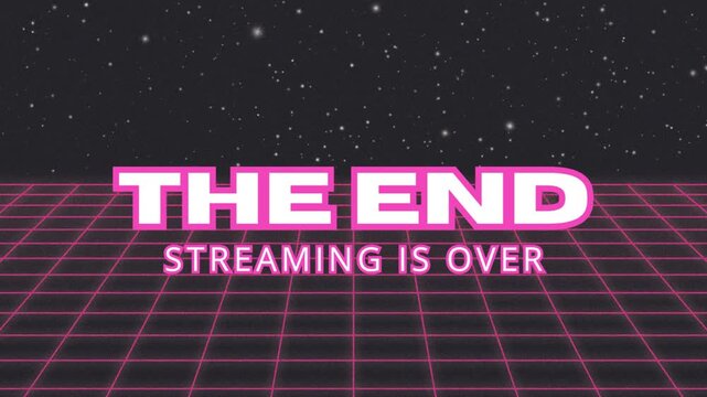 Retro synthwave stream ending screen