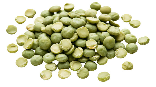 Pile of dried green split peas