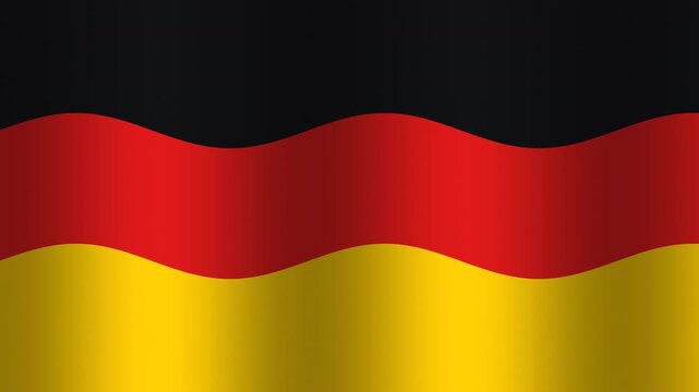 Waving flag of Germany against a dark background