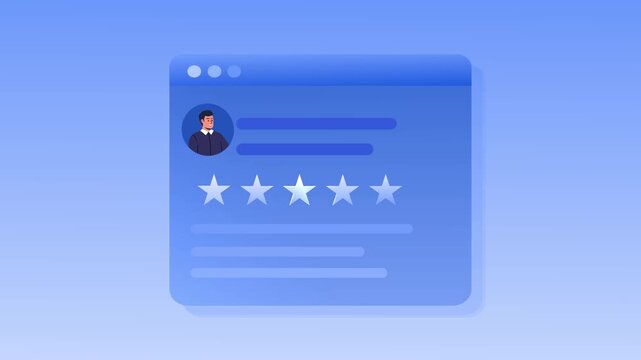 five star customer review saas user testimonial animation