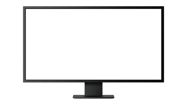 Modern flat screen computer monitor with black bezel and stand