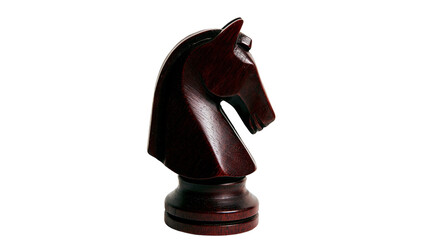 Dark wood chess knight piece © Corman