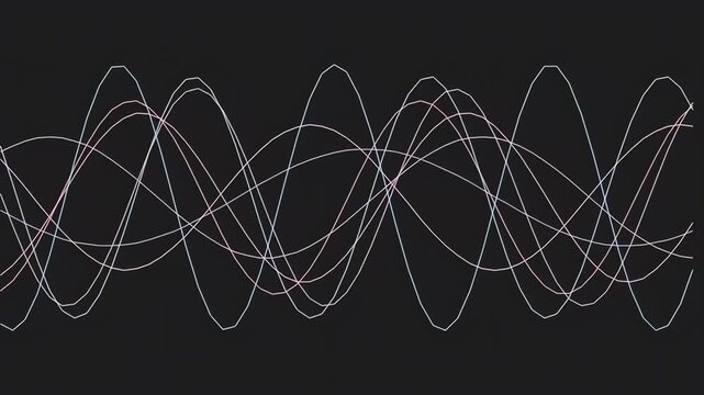 White lines on black background waves.