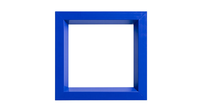 Blue square frame cube shape geometric object
