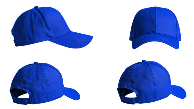 Blue baseball cap from different angles