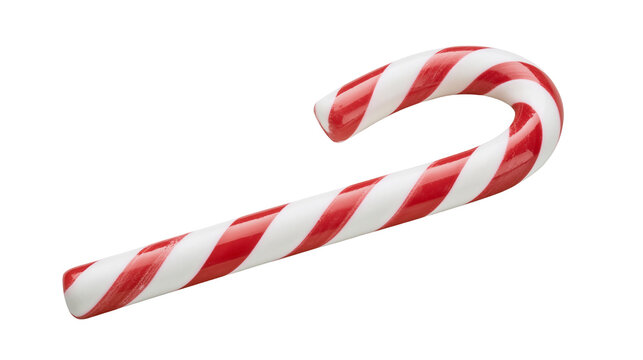 Red and white striped candy cane curved shape