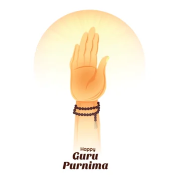 Guru purnima with blessing hand card background