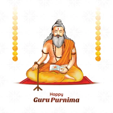 Guru purnima celebrating card illustration design