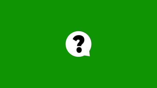 animation of question marks. find a solution concept. problem-solving, curiosity. Research, analysis, FAQ. Green color background, copy space
