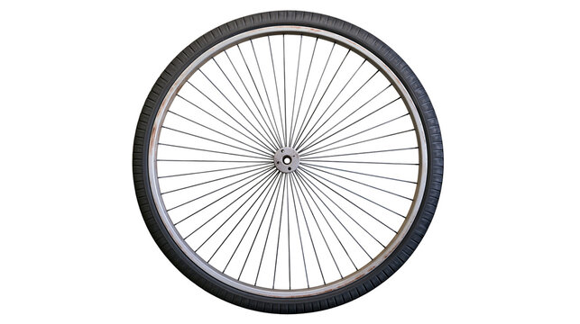 Bicycle wheel with spokes and tire