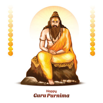 Guru purnima celebrating card illustration design