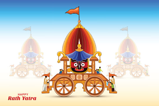 Happy rath yatra holiday hindu festival background