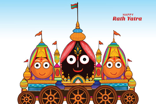 Rath yatra festival for lord jagannath puri odisha celebration background