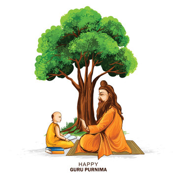 Happy guru purnima indian festival celebration card background