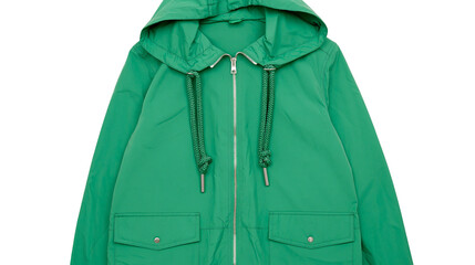 Green hooded jacket with zipper and drawstrings © Fried