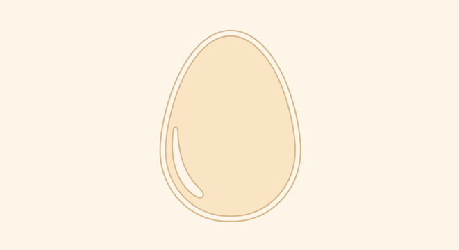 A simple minimalist illustration of a single oval egg shape