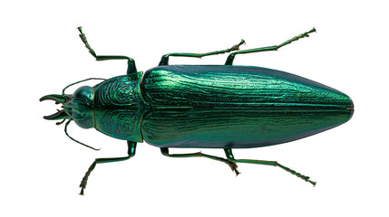 Metallic green jewel beetle insect macro detail © Fried