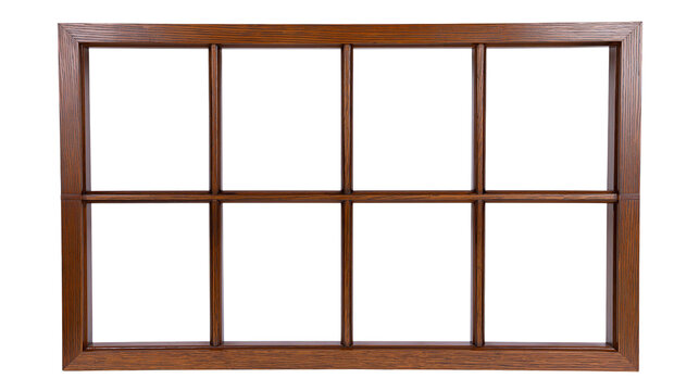 Wooden window frame with eight panes