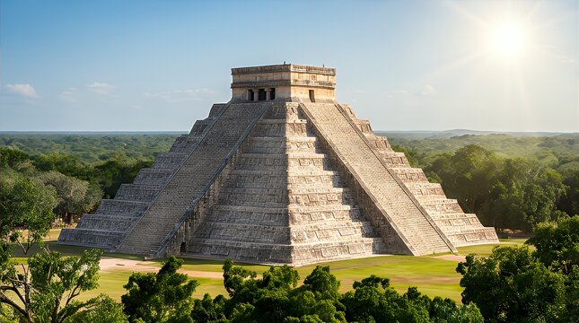 Ancient Mayan Pyramid of Kukulkan: Chichen Itza Historical Landmark