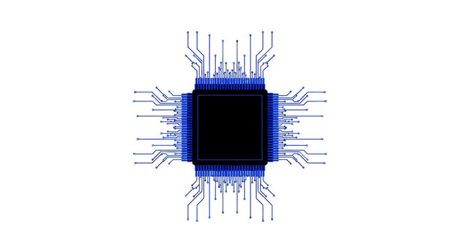A detailed illustration of a central processing unit on a white background