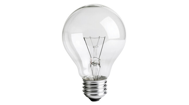 Clear glass incandescent light bulb with metal screw base