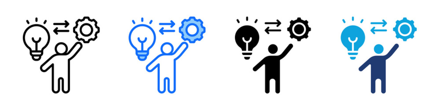 Initiative Icon Set Multi Style Vector Illustration