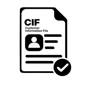 Verified Customer Information File Monochrome Icon