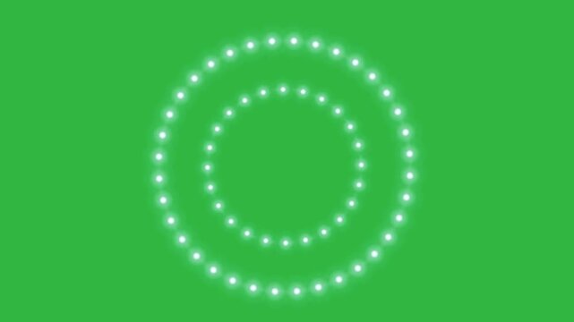 Dual Circle Loading Animation on Green Chroma Key Background