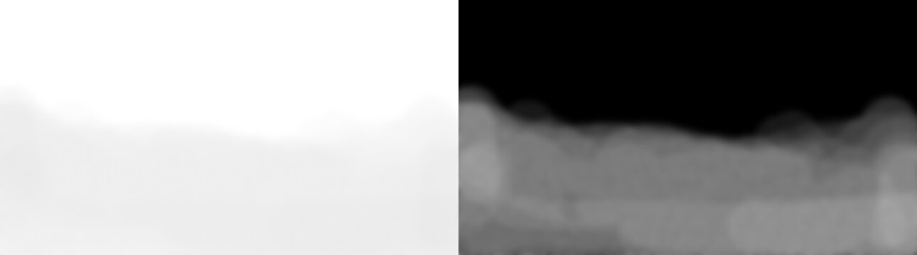 Natural fog bank isolated on transparent background for compositing