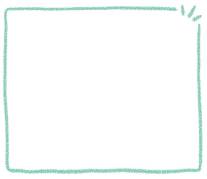 Minimalist pastel crayon frame border, blank space PNG template for photo and text
