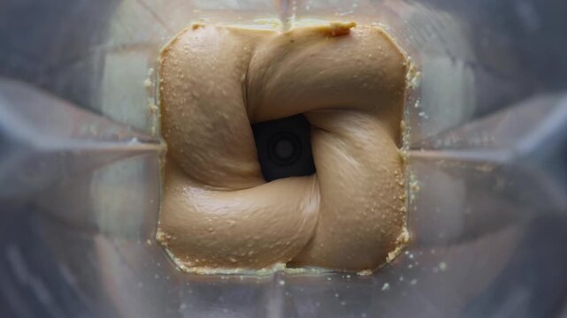 Making peanut butter at home in blender
