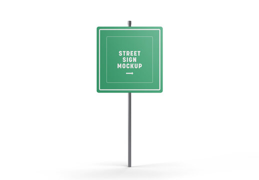 Square Street Sign Mockup