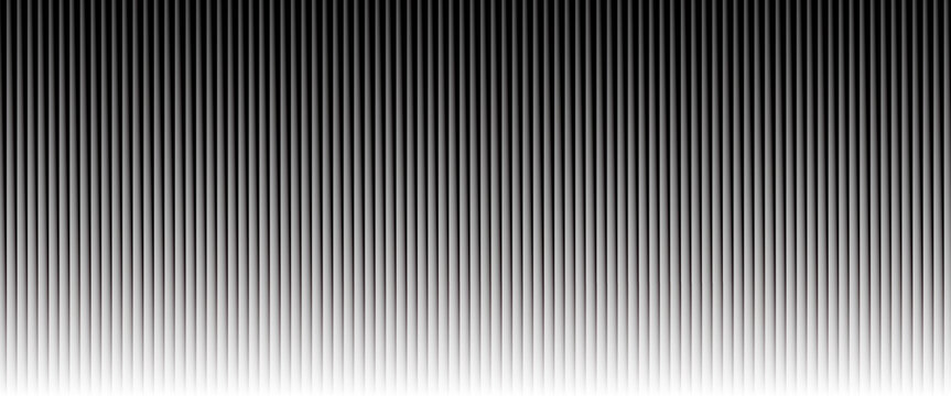 Transparent corrugated plastic ribbed glass background with abstract line patterns. 3D gradient light effects for retail windows or architectural panels. Vintage chrome reflections or polycarbonate.