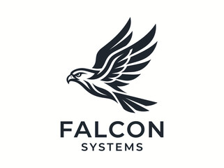 Fototapeta premium Professional Minimalist Falcon Bird Vector Emblem Design for Corporate Branding and Modern Tech Company Identity