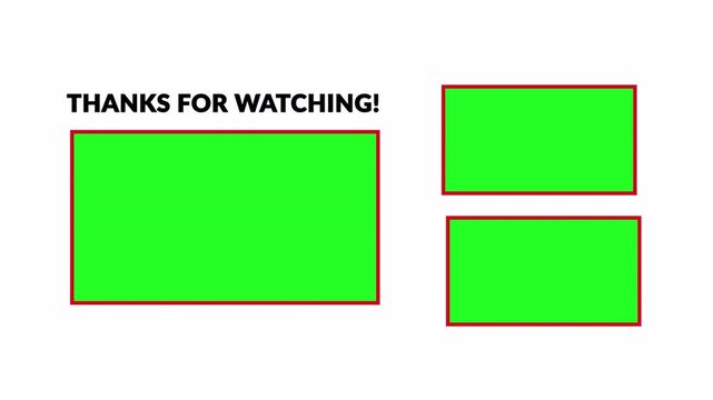 YouTube End Screen Template with Viewer Prompts Animation for Audience Engagement on Transparent Background ,Animated Youtube end screen animation in  4K  with  Alpha Channel