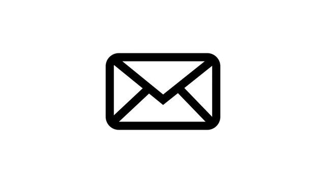 Email Envelope Icon Transition From Empty To Filled Flat icon animation