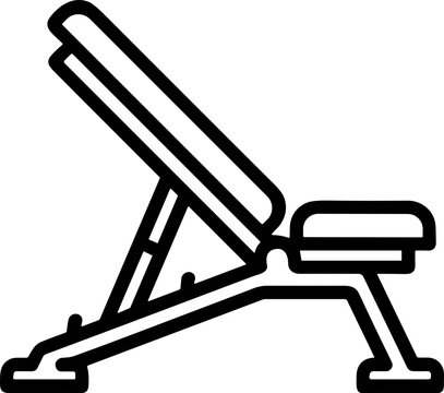 Adjustable Weight Bench Icon, Gym Equipment Vector Illustration