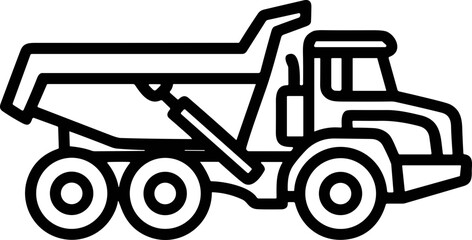 Heavy Duty Dump Truck Outline Icon © Mas100aja