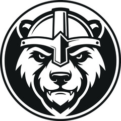 Fototapeta premium Viking Bear Warrior Mascot Logo Vector