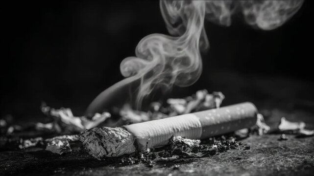 A collection of discarded smoking remnants